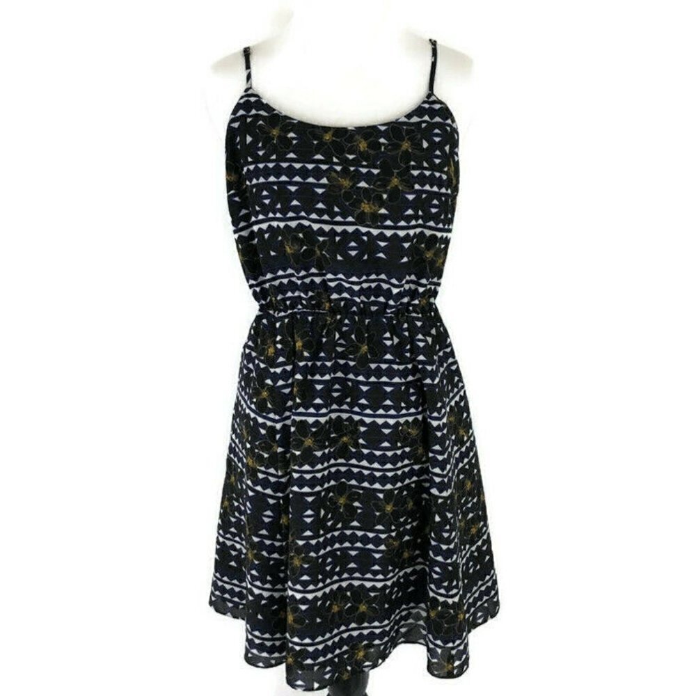 J. Crew Factory Women's 4 Mini Dress Sun Dress Elastic Waist Spaghetti Straps